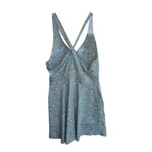 DIRASS Women Green Paisley Boho A-Line Sundress Cut Out Pockets Large DS24348-2L